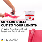 THERABAND Resistance Band, Red, Medium, 50-Yard Roll, Latex, Elastic Band for Exercise, Physical Therapy, Yoga, Pilates, Stretching, Home Workouts, Cut-to-Length, Color-Coded Levels