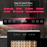 Food Dehydrator Machine, Powerful Food Dryer with 8 Stainless Steel Trays, Adjustable Temperature up to 167°F & 48-Hour Timer for Jerky, Fruits, Herbs - Includes Mesh Tray, Drip Tray & Recipe Guide