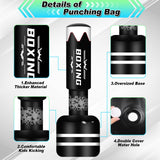 Standing Punching Bag for Adults, Heavy Bag Boxing Bag with Stand Upgrated Raise Base Inflatable Kicking Bag Muay Thai Bag for Training MMA