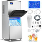 500 lbs High-Output Commercial Ice Machine Freestanding Self-Clean Durable