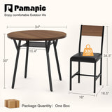 Pamapic Round Dining Table Set for 4, Kitchen Table and Chairs for 4, Dining Room Circle Dinner Pedestal Table
