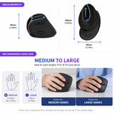 J-Tech Digital Ergonomic Mouse with Wireless Connection, Removable Palm Rest, Thumb Buttons