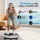 Natini Vibration Plate Exercise Machine - Whole Body Workout Vibration Platform Lymphatic Drainage Machine for Weight Loss Home Fitness - Silver