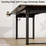 Standing Desk, 71x32 Inches Rectangle Stand Up Desk with 4 Legs, Dual Motor and Memory Controller