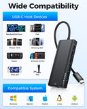 USB C Laptop Docking Station Dual HDMI Monitor 10in1 Dongle Type-C Hub Dock