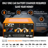 PZ.P 12V 24V Manual Battery Charger Maintainer, 0 to 15A Arbitrarily Adjustable Car Battery Trickle Charger PZ.P