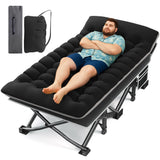 HABUTWAY Camping Cot with Mattress, 32" Extra Wide Camping Cots for Adults, Sleeping Cot for Adults Holds Up to 600LBS, Cots for Sleeping, Camp, Rv, Beach, Patio, Office Naps(Black)