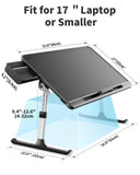 SAIJI Laptop Bed Tray Table - Adjustable Lap Desk for Couch (Dark Black)