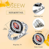 Oseew Class 2027 Senior Graduation Ring for Women High School (White Gold)