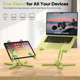 OMOTON LA10 360° Rotating Laptop Stand Riser Foldable for Desk, Citron