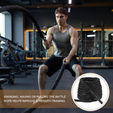 MECCANIXITY Battle Rope 40ft x 1 Inch Polyester Workout Rope Heavy Fitness Exercise Rope for Strength Training Home Gym Muscle Building, Black