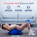 kisnbld Half Balance Ball Trainer, Inflatable Half Exercise Ball Balance Trainer with Pilates Ball & Resistance Bands, Non-slip Half Yoga Ball for Home Gym Full Body Workouts kisnbld