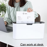 B08W Paper Shredder for Home use Office, White Compact Design, 2 Sheet Crosscut Paper, 10 Mins Running Time 14.7" × 7.2" × 3.7" Asmix