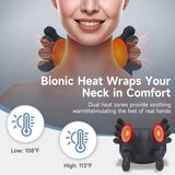 Luxulist Neck Massager for Pain Relief with Deep Tissue Massage and Heat, Bionic Hand Neck and Shoulder Massager for Back Relaxation Home Office Travel
