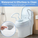 Soaids Raised Toilet Seat Risers for Seniors, Elevated Toilet Seat with Handles, 3-Level Height Adjustable, Support up to 300 Lbs