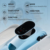 Under Desk Elliptical Exercise Machine, Electric Leg Exerciser with 12 Speeds, Forward & Reverse Modes,Quiet Compact Seated Pedal Stepper Machine (Blue)