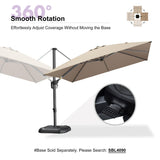 PURPLE LEAF Patio Umbrella Outdoor 10' x 10' Square Easy Assembly Tapue