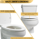 Bath Royale Toilet Seat Upgrade Round BR500-02 Heavy Duty Quiet Close, Durable, Stain-Resistant and Easy to Clean, Fits All Toilet Brands, Executive Series - Almond/Bone