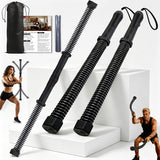 FlowViva 2-in-1 Ropeless Battle Rope & Vibration Bar, Portable Cordless Fitness Ropes for Home Gym, Strength Building, HIIT Training & Low-Impact Aerobic Training for Men and Women, Black