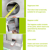 HQHAOTWU Sugar Cane Juicer Electric Sugarcane Juice Machine Vertical Sugar Cane Ginger Juicer 4 Stainless Steel Rollers Sugarcane Juice Press Extractor with Transformer 24V DC or 110V AC