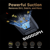 DREAME Z1 Cordless Robotic Pool Cleaner, 8000 GPH Suction, Floor & Wall & Waterline Cleaning, Automatic Pool Vacuum for Above & In-Ground Pools, 180+ Minutes Runtime