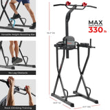 Sunny Health & Fitness Captain’s Chair Full Body Multi-functional Power Tower with Adjustable Pull-Up Bar, Rock-Climbing Grip, Dip Station, Push-Up Bar, Total Home Gym Strength Training - SF-XF922081
