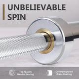 LIONSCOOL 7ft Olympic Barbell (Silver Chrome, 1000LBS, No Center Knurl)