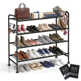 4 Tier Shoe Rack, Shoe Storage Organizer, Metal Shelf for Entryway, Closet