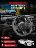 TESFEEL Real 3K Carbon Fiber Steering Wheel for Ford Mustang 2015-2017