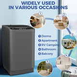Nictemaw Portable Washing Machine, 20Lbs Capacity Full-Automatic Portable Washer, 2.8Cu.ft Washer and Dryer Combo with Drain Pump, LED Display, 10 Programs & 8 Water Levels for Apartment Dorm RV