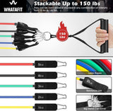 WHATAFIT Resistance Bands, Exercise Bands，Resistance Bands for Working Out, Work Out Bands with Handles for Men and Women Fitness, Strength Training Home Gym Equipment