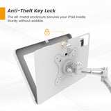 Beelta Tablet Wall Mount with Lock, All Metal Heavy-Duty, 3-Joint Articulating Arm with 360 Rotation, Secure for Kitchen/Business/Retail, Compatible with iPad 10.9"/11"-BSW601WA