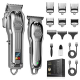 AngFan Professional Hair Clippers for Men - Cordless Clippers & Trimmers Set with LCD Display, 7200RPM High-Speed Motor, 5H Runtime, Wall-Mountable Barber Tools for Home Use & Professional Barbers