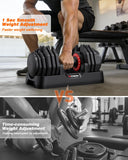 Rendpas Adjustable Dumbbells Set of 2, 1-Sec Adjustable Weights Dumbbells Set, 16 in 1 Free Dumbbell with Anti-Slip Texture Handle, Weight Set For Home Gym Suit both Men and Women (80LBS-Pair)