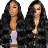 Aaliweya Closure Wigs Human Hair 5x5 HD Lace Closure Wig for Women Glueless Body Wave Lace Front Wig 180% Density Pre Plucked Super Soft Full and Thick Black Color 36inch