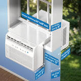 U-Shaped Window Air Conditioner, 12,000 BTU Window AC Unit Cools Up to 550 Sq. Ft for Bedroom/Living Room, Saddle AC Unit with Full Window View, Quiet & Energy Saving, Installation Kit Included
