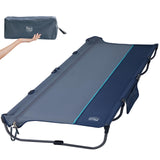 TIMBER RIDGE 20-Second Quick Set-Up Camping Cot, Lightweight Aluminum Folding Cot with Zipper Closure, Portable Carry Bag Included for Camping, Travel and Outdoors, Support up to 225lbs, Blue