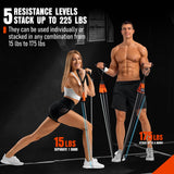 Resistance Bands with Handles, 175lb Exercise Bands for Working Out, Fitness Bands, Workout Bands with Door Anchor and Ankle Straps