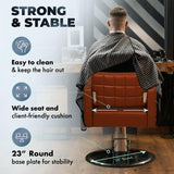 Buy-Rite Icon Styling Chair in Camel for Professional Salons & Barbershops, Extra Wide Seat, Quilted Design, Hydraulic Pump, Tufted Back, Easy-Clean Vinyl, Durable Steel Frame, YLG-192-CAM