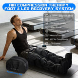 belhope Leg Massager for Circulation and Pain Relief,Full Leg Massage 5-Zone for Varicose Veins, 3 Timers,12 Intensity,6 Modes,Air Compression Boots Recovery Calf Thigh Foot Massage for Athletes,Black