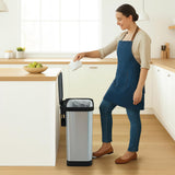 Stainless Steel Step Trash Can with Clorox Odor Protection | Large Metal Kitchen Garbage Bin with Soft Close Lid