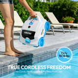 UBoter E10 Pool Vacuum,Cordless Robotic Pool Cleaner, Dual-Layer Filtration,Large Wheel for Flexible Movement, Enhanced Edge & Corner Cleaning,120-Min for Above-Ground & Flat-Bottom Pools to 860 Sq.Ft