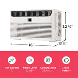 Frigidaire 6,000 BTU Window Air Conditioner with Remote Control, Cools Up to 250 Sq. Ft., Quiet Operation, Eco Mode, 3 Fan Speeds, Auto Restart, White