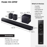 Samsung HWQ990F 11.1.4 Channel Q-Series Soundbar with Subwoofer and Rear Speakers