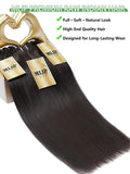MLIP Human Hair Bundles Straight, Raw Virgin Indian Hair, Full & Natural