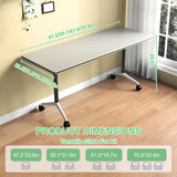 4 Pack Folding White Conference Table,47.2in Modular Mobile Training Table
