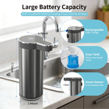 Automatic Foaming Soap Dispenser,Touchless Foam Soap Dispenser,12oz Rechargeabled Wall Mounted Smart for Bathroom and Kitchen Dish Soap,Easy for Toddlers（Brushed Silver）