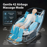 iBooMas Massage Chair Full Body, 6 Massage Intensities Zero Gravity SL-Track Shiatsu Massage Chair with 18 Modes, 42 Airbags, 5 Heating Area, Body Scan, Extendable Footrest, Foot Roller(Brown+Black)