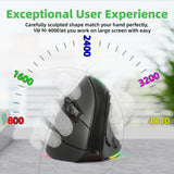 IDJXNXYDH Ergonomic Vertical Wireless Mouse Bluetooth & 2.4G USB Receiver RGB Backlit Rechargeable Mute Vertical Mouse Multi Device Switch for Office PC Mac