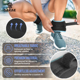 Aerobic Step Platform Set with Ankle Weights & Measuring Tape, Exercise Steppers for Home Gym Exercise Fitness, Adjustable Height 2 Level Risers Workout Step Platform Trainer, Blue Black